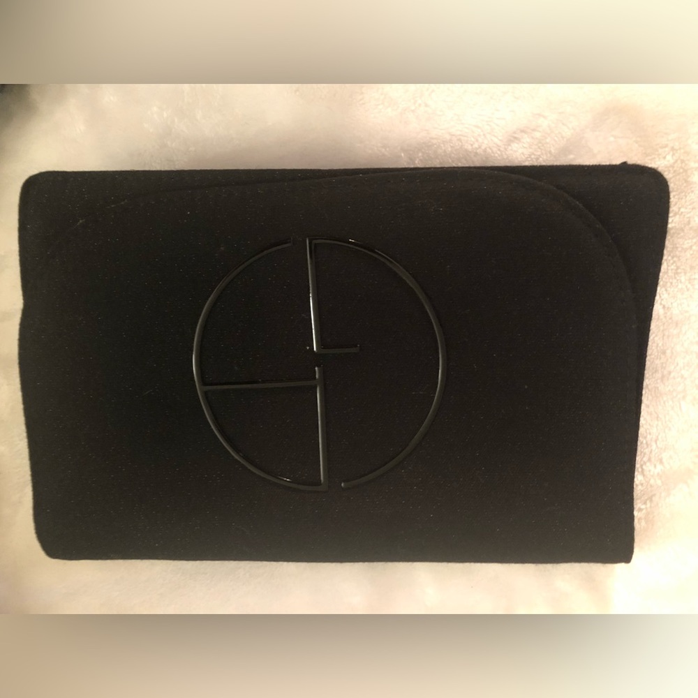 Giorgio Armani beauty Black Embossed GA Logo Clutch